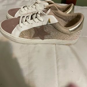 Vintage Havana, brown, gold and white shoes.